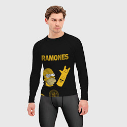 Рашгард мужской Ramones Гомер Симпсон рокер, цвет: 3D-принт — фото 2