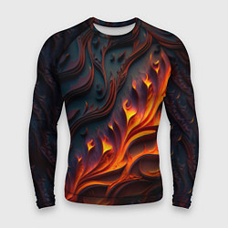 Рашгард мужской Огненный орнамент с языками пламени, цвет: 3D-принт