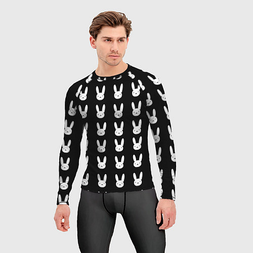 Мужской рашгард Bunny pattern black / 3D-принт – фото 3