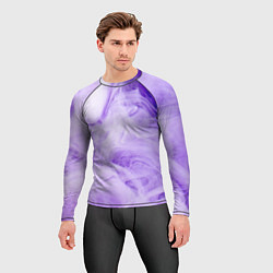 Рашгард мужской Абстрактный фиолетовый облачный дым, цвет: 3D-принт — фото 2