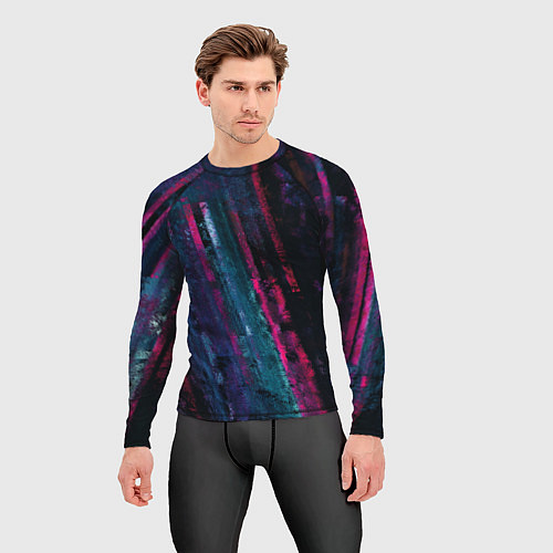 Мужской рашгард Неоновая стена / 3D-принт – фото 3