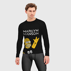Рашгард мужской Marilyn Manson Гомер Симпсон рокер, цвет: 3D-принт — фото 2