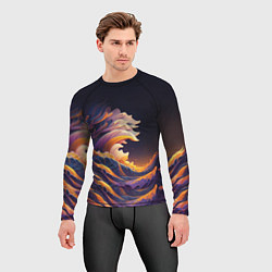 Рашгард мужской Красочная волна, цвет: 3D-принт — фото 2
