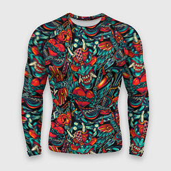 Мужской рашгард Ирезуми Японские маски