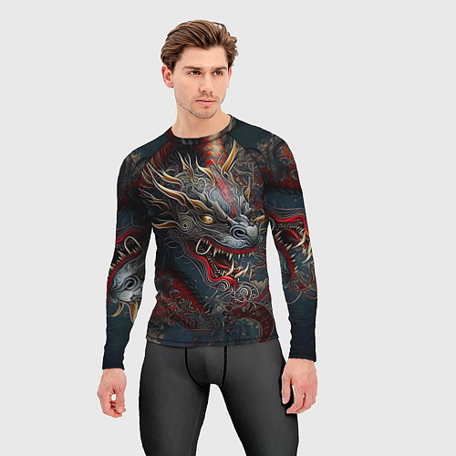Мужской рашгард Дракон Irezumi / 3D-принт – фото 3