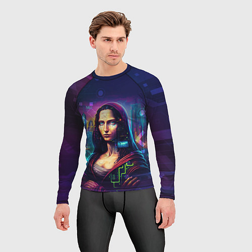 Мужской рашгард Cyberpunk Mona Lisa / 3D-принт – фото 3