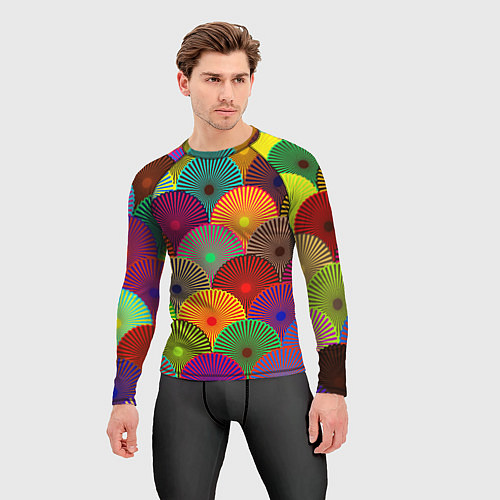 Мужской рашгард Multicolored circles / 3D-принт – фото 3