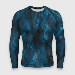 Рашгард мужской Синяя прозрачная скала, цвет: 3D-принт