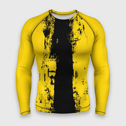 Рашгард мужской Вертикальная черно-желтая полоса Cyberpunk 2077, цвет: 3D-принт