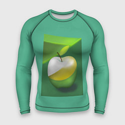 Рашгард мужской Зеленое яблоко на мятном фоне, цвет: 3D-принт