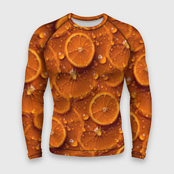 Рашгард мужской Сочная текстура из долек апельсина, цвет: 3D-принт