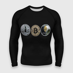 Рашгард мужской Монеты криптовалюты, цвет: 3D-принт
