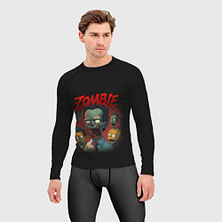 Рашгард мужской Зомби в стиле Симпсонов, цвет: 3D-принт — фото 2