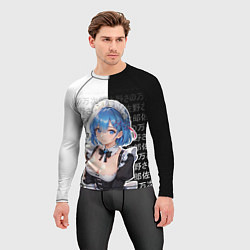 Рашгард мужской Рем - re zero - иероглифы, цвет: 3D-принт — фото 2