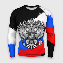 Рашгард мужской Триколор - герб РФ, цвет: 3D-принт