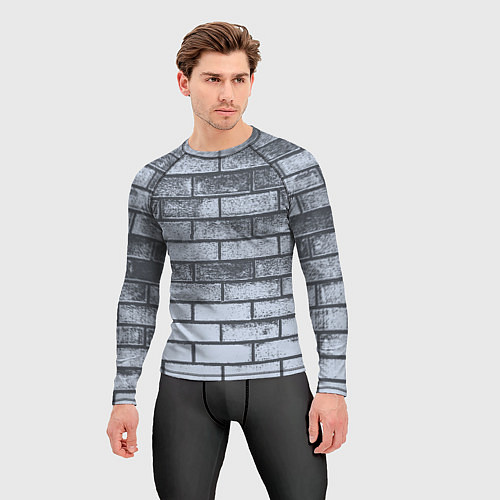 Мужской рашгард Grey wall / 3D-принт – фото 3