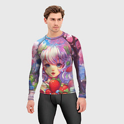 Рашгард мужской Девушка с фиолетовыми волосами, цвет: 3D-принт — фото 2