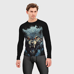 Рашгард мужской Blue black wolf, цвет: 3D-принт — фото 2