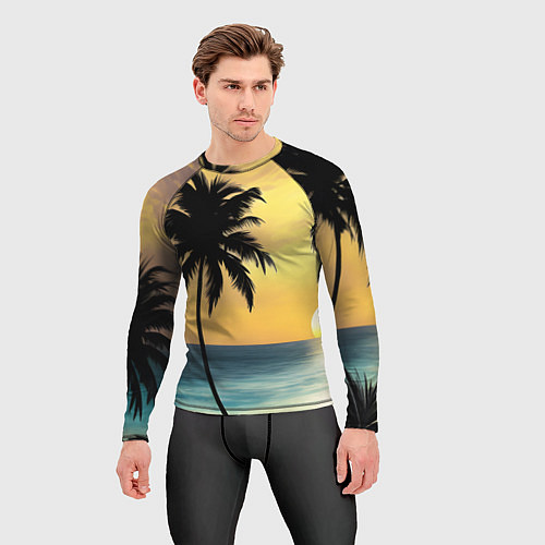 Мужской рашгард Вечер на отдыхе / 3D-принт – фото 3
