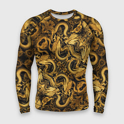 Мужской рашгард Золотые китайские драконы