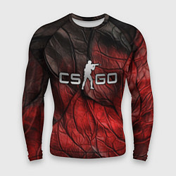 Рашгард мужской CS GO dark red texture, цвет: 3D-принт