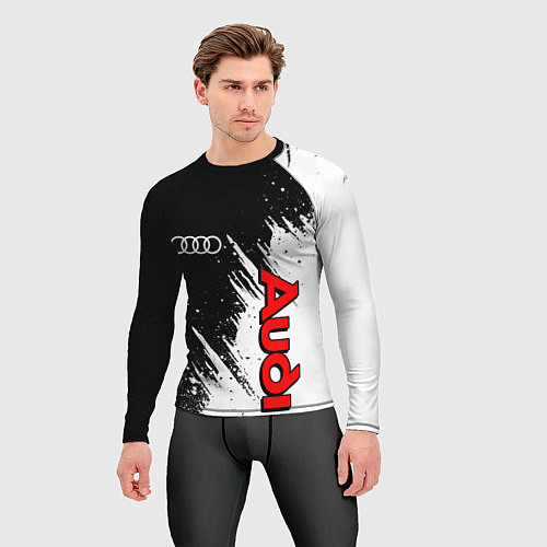 Мужской рашгард Ауди - белые потертости / 3D-принт – фото 3