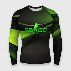 Рашгард мужской CS GO black green logo, цвет: 3D-принт