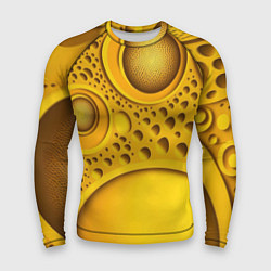Рашгард мужской Желтая объемная текстура, цвет: 3D-принт