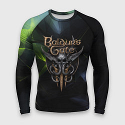 Рашгард мужской Baldurs Gate 3 logo dark green, цвет: 3D-принт
