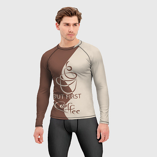 Мужской рашгард Утренний кофейный аромат / 3D-принт – фото 3