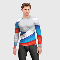 Рашгард мужской Российские флаги, цвет: 3D-принт — фото 2
