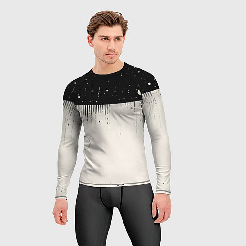 Мужской рашгард Снежный пейзаж зимней ночью / 3D-принт – фото 3