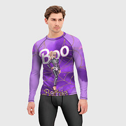 Рашгард мужской Барби в костюме скелета: паутина и фиолетовый дым, цвет: 3D-принт — фото 2