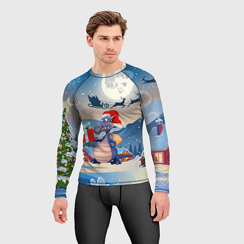 Мужской рашгард Новогодний дракон 2024 / 3D-принт – фото 3