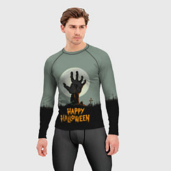 Рашгард мужской Halloween - рука мертвеца, цвет: 3D-принт — фото 2