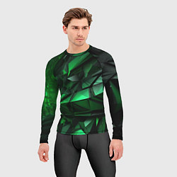 Рашгард мужской Green abstract, цвет: 3D-принт — фото 2