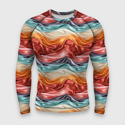 Рашгард мужской Разноцветные полосы текстура ткани, цвет: 3D-принт