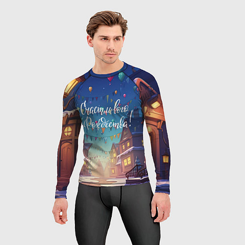 Мужской рашгард Счастливого рождества новый год / 3D-принт – фото 3