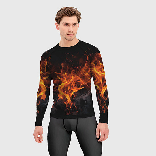 Мужской рашгард Огонь и дым / 3D-принт – фото 3
