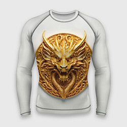 Рашгард мужской Нейросеть - золотой талисман дракона, цвет: 3D-принт