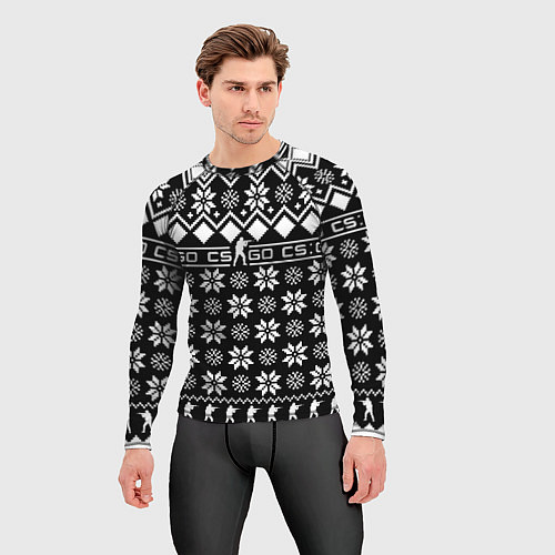 Мужской рашгард CS GO christmas sweater / 3D-принт – фото 3