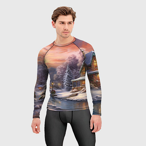 Мужской рашгард Зима в городе / 3D-принт – фото 3