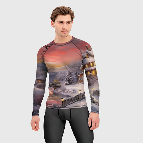 Мужской рашгард Морозная сказка праздника / 3D-принт – фото 3