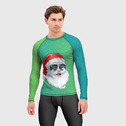Рашгард мужской Дед Мороз в очках, цвет: 3D-принт — фото 2