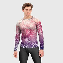 Рашгард мужской Абстракция - паутинка на сине-красном фоне, цвет: 3D-принт — фото 2