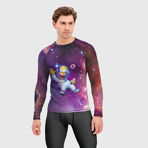 Мужской рашгард Homer Simpson in space - ai art / 3D-принт – фото 3