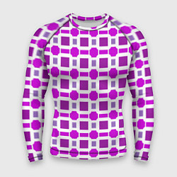 Мужской рашгард Фиолетовые кирпичики и белые полосы