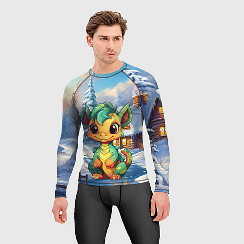 Мужской рашгард Крошечный дракон зимы 2024 / 3D-принт – фото 3