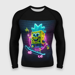 Рашгард мужской Sponge Bob on a skateboard, цвет: 3D-принт