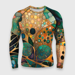 Рашгард мужской Вдохновение Климтом - изумрудная абстракция с круг, цвет: 3D-принт